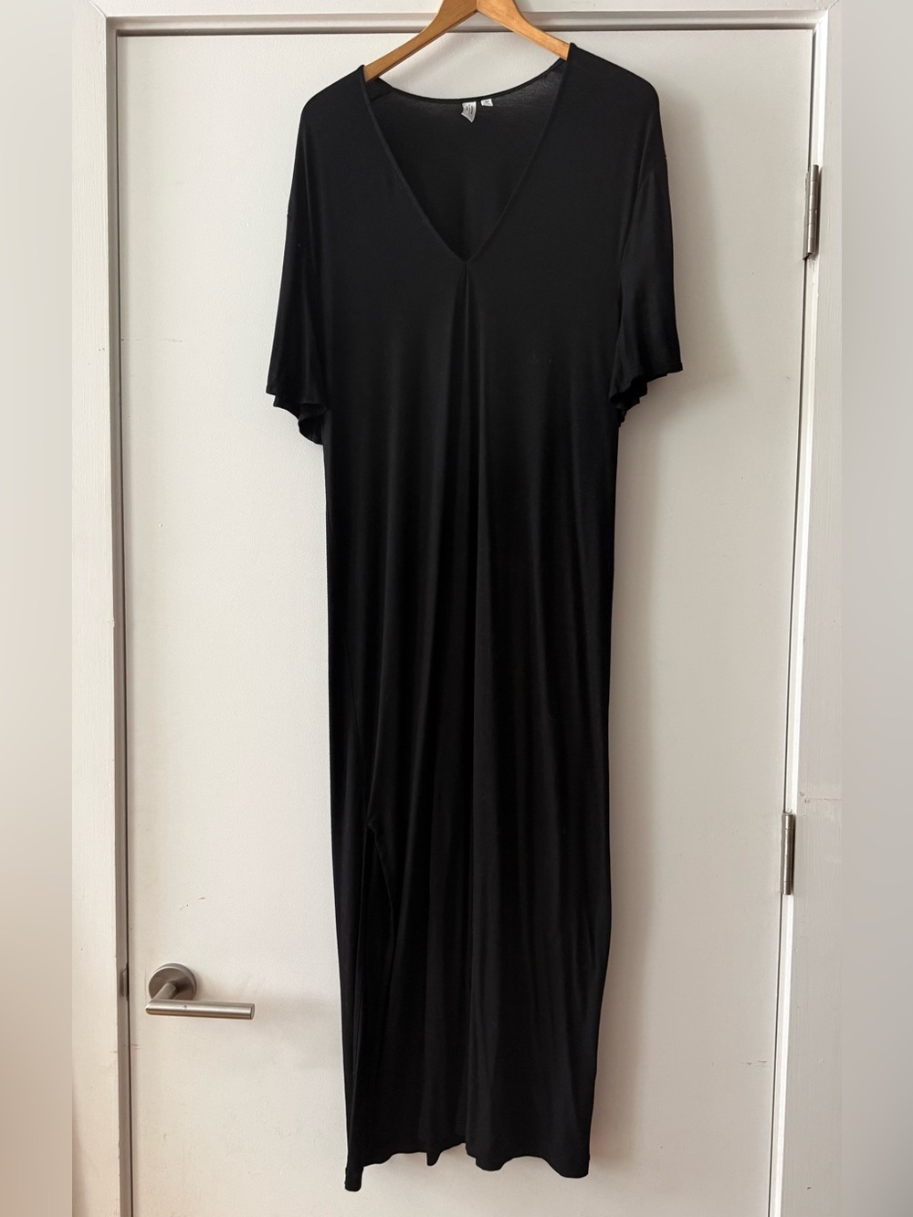 & Other Stories Black V-Neck Maxi Dress